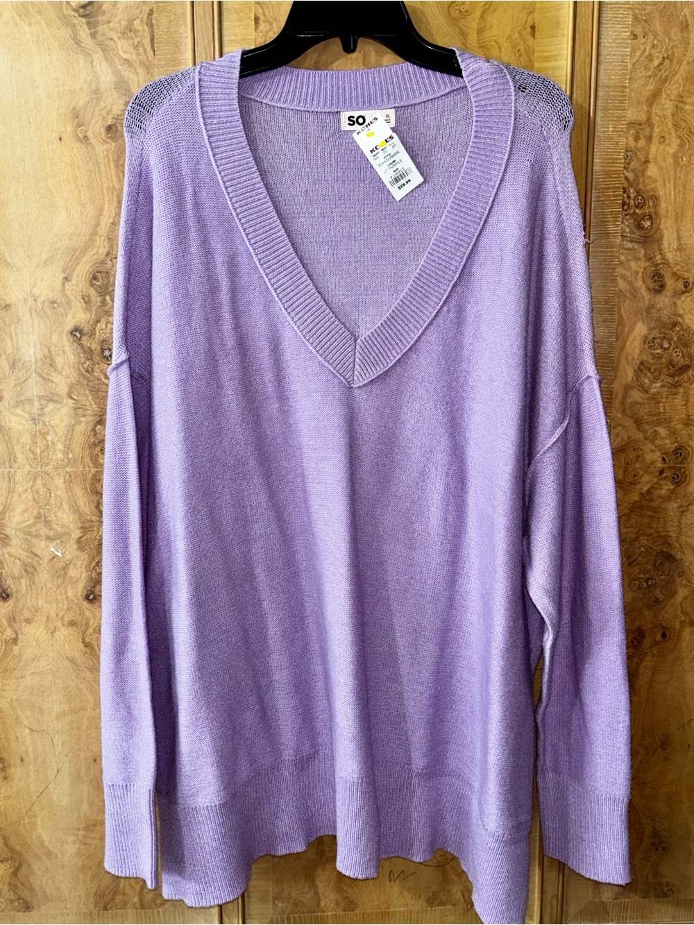 SO Lavender V-Neck Pullover Sweater